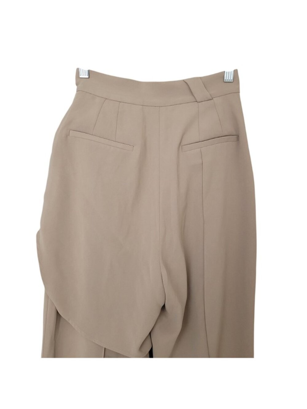 Laboratory Of Mouggan Pleated Pants Womens Size S Beige Asymmetrical Overlay - Picture 4 of 7